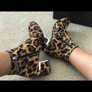 Gold Heeled DKNY Leopard Booties